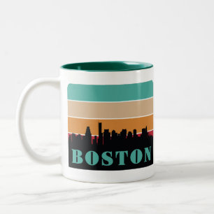 Tasse 2 Couleurs Nom personnalisé Boston Massachusetts