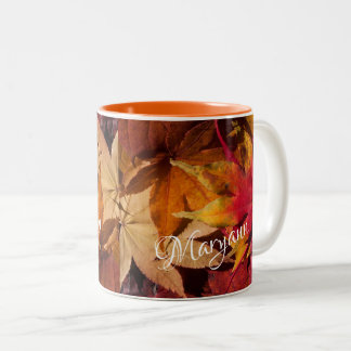 Tasse 2 Couleurs Nom personnalisé de feuille d'automne