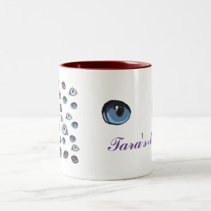 Tasse 2 Couleurs Nom personnalisé du motif Eyes
