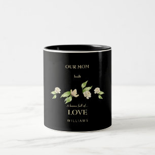 Tasse 2 Couleurs Nom personnalisé Fête des mères "Maison pleine d'a