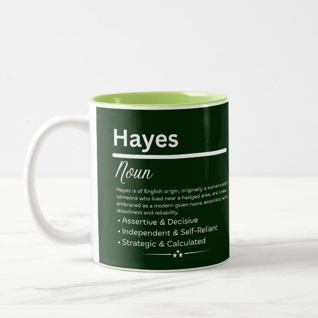 Tasse 2 Couleurs Nom personnalisé Hayes (Gauche)