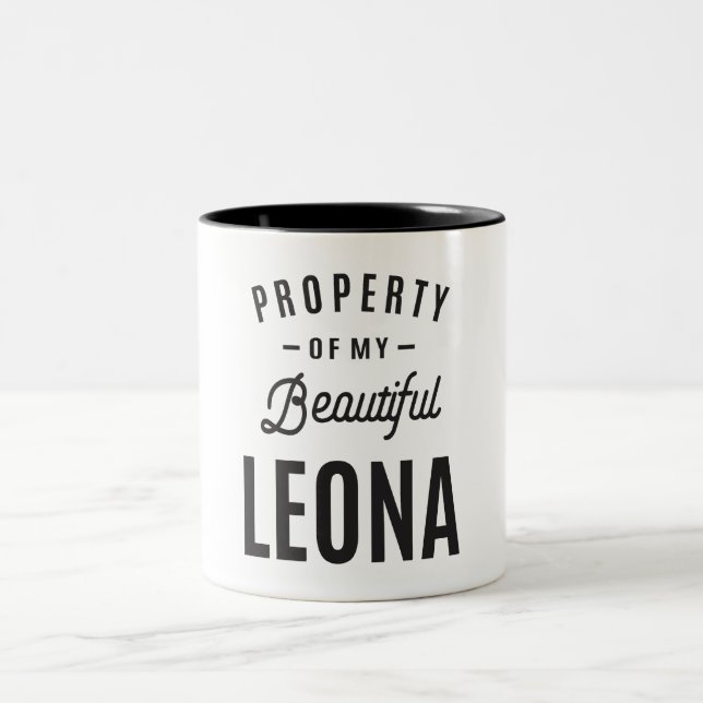 Tasse 2 Couleurs Nom personnalisé Leona (Centre)