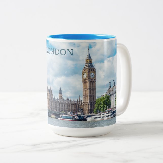 Tasse 2 Couleurs Nom personnalisé Londres (Devant droit)