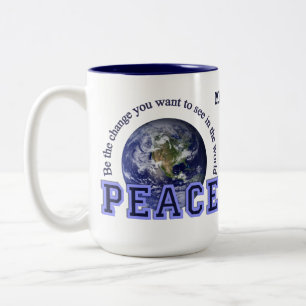 Tasse 2 Couleurs Nom personnalisé Muqueuses Peace