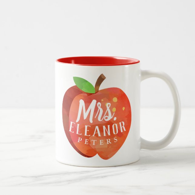 Tasse 2 Couleurs Nom personnalisé par nom fait sur commande d'Apple (Droit)