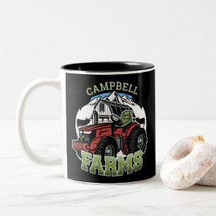Tasse 2 Couleurs Nom personnalisé Pays Fermes Grange Tracteur Fermi