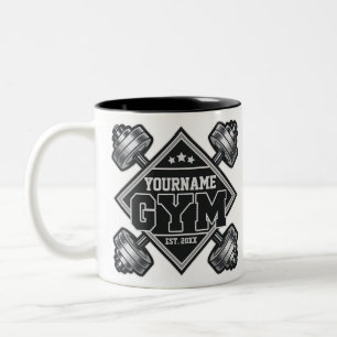 Tasse 2 Couleurs Nom personnalisé Poids Accueil Crossfit Gym