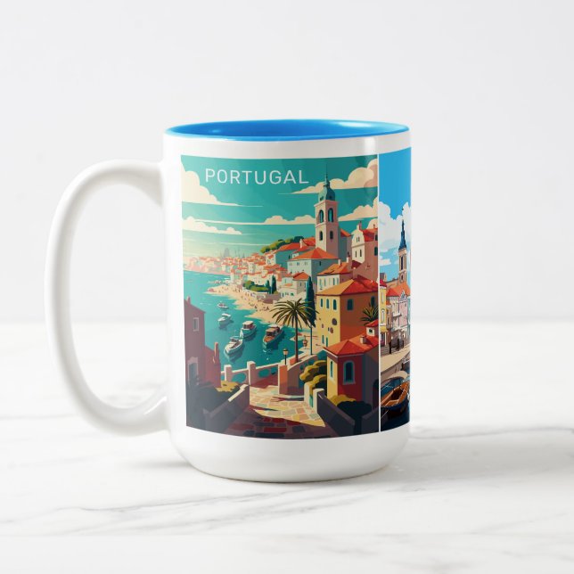 Tasse 2 Couleurs Nom personnalisé Portugal (Gauche)