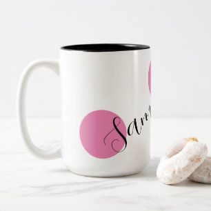Tasse 2 Couleurs Nom personnalisé rose pâle
