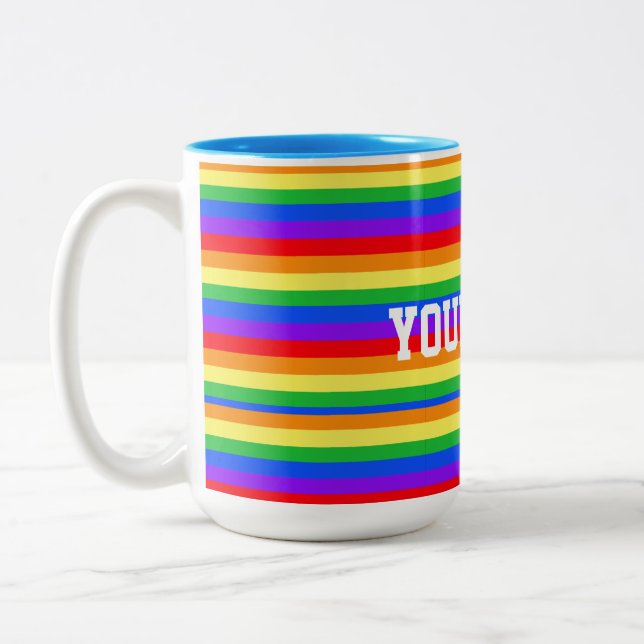 Tasse 2 Couleurs Nom personnalisé Super Rainbow (Gauche)