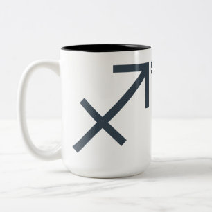 Tasse 2 Couleurs Nom personnalisé / Texte Symbole zodiaque Sagittar