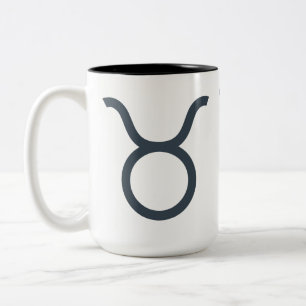 Tasse 2 Couleurs Nom personnalisé / Texte Zodiac Sign Taurus