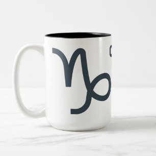 Tasse 2 Couleurs Nom personnalisé / Texte Zodiac Signal Capricorne