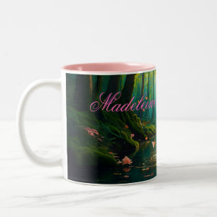 Tasse 2 Couleurs Nom personnalisé Une fée magique dans un étang