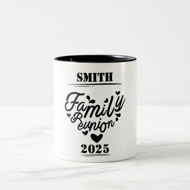 Tasse 2 Couleurs [Nom] Réunion de famille - [Année] (Centre)