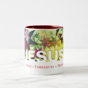 Tasse 2 Couleurs Noms Chrétiens de JESUS Texte personnalisé Noël