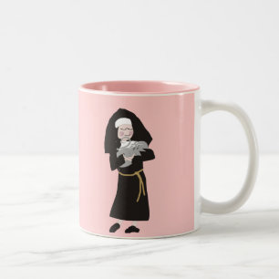 Tasse 2 Couleurs Nonne tenant les cadeaux gris de chat