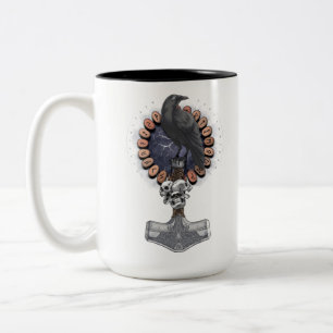 Tasse 2 Couleurs Norse Viking Raven Hammer