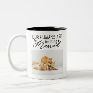 Tasse 2 Couleurs Nos Humains Se Marient Chat De Chien Personnalisé