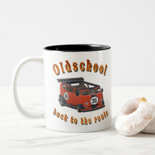 Tasse 2 Couleurs Nostalgic Oldschool, Oldtimer van red grey