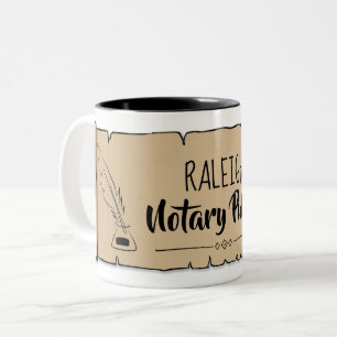Tasse 2 Couleurs Notaire public de Raleigh plume à enrouler