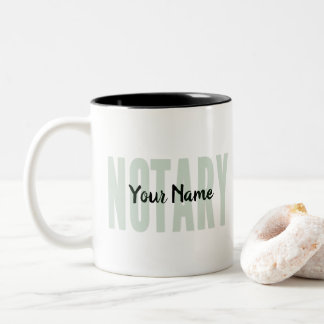 Tasse 2 Couleurs Notaire Public Faded Green Big Font Customisé