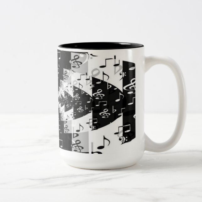 Tasse 2 Couleurs Notes de musique Echo noir et blanc (Droit)
