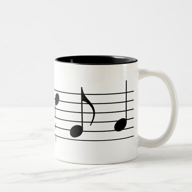 Tasse 2 Couleurs Notes et personnel de musique (Droit)