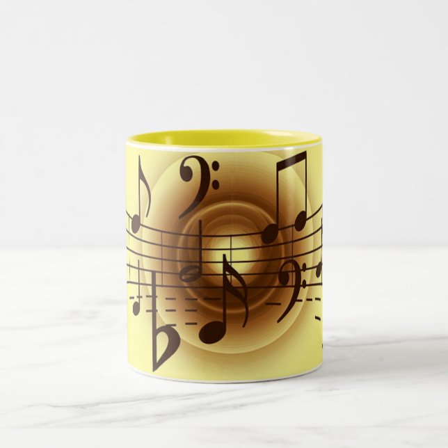 Tasse 2 Couleurs Notes musicales élégantes (Centre)