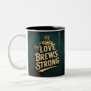 Tasse 2 Couleurs "Notre Amour Brûle Fort"