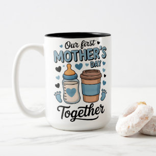 Tasse 2 Couleurs Notre premier jour de la fête des mères ensemble B