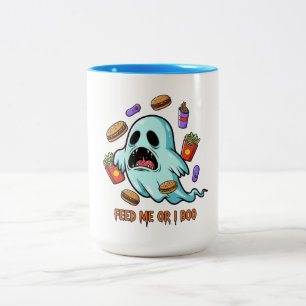 Tasse 2 Couleurs Nourrir moi ou moi Boo Ghost Halloween