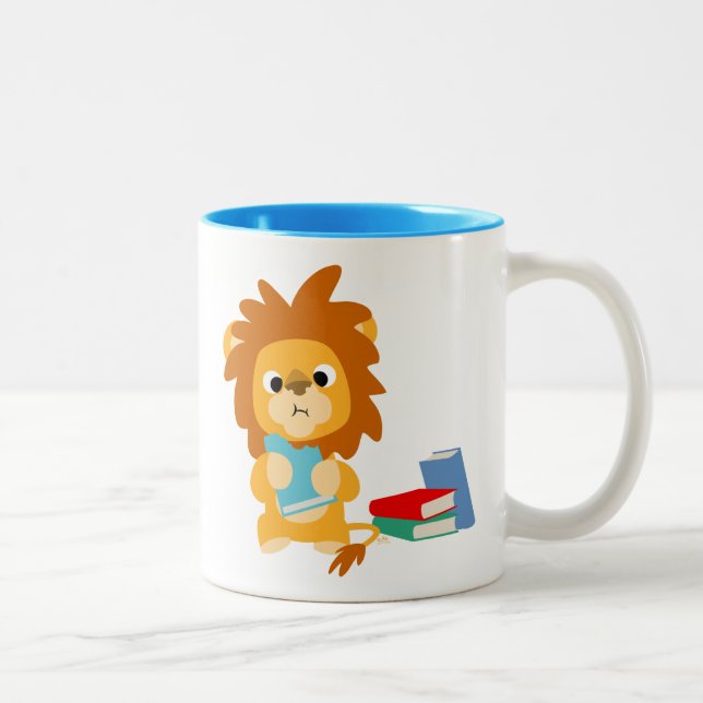 Tasse 2 Couleurs Nourriture Pour La Pensée - Joli Lion Caricature (Droit)
