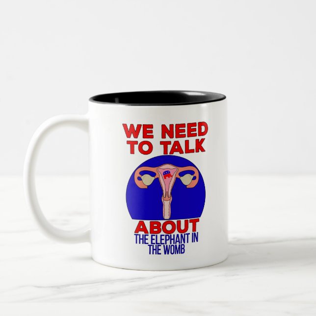 Tasse 2 Couleurs Nous devons parler de l'éléphant dans le ventre (Gauche)
