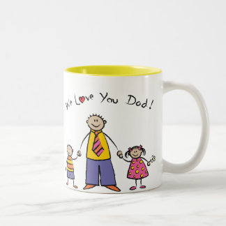 Tasse 2 Couleurs Nous vous aimons fête des pères heureuse de