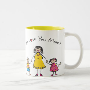 Tasse 2 Couleurs Nous vous aimons le jour de mère heureux de