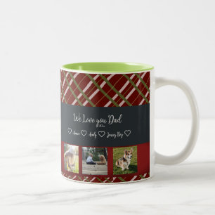 Tasse 2 Couleurs Nous Vous Aimons Papa, Custom 3 Grille Photo