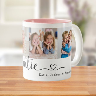 Tasse 2 Couleurs Nous vous aimons Tante 4 Collage de photos Écritur