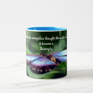 Tasse 2 Couleurs Nouveau début Papillon Inspiration Citation