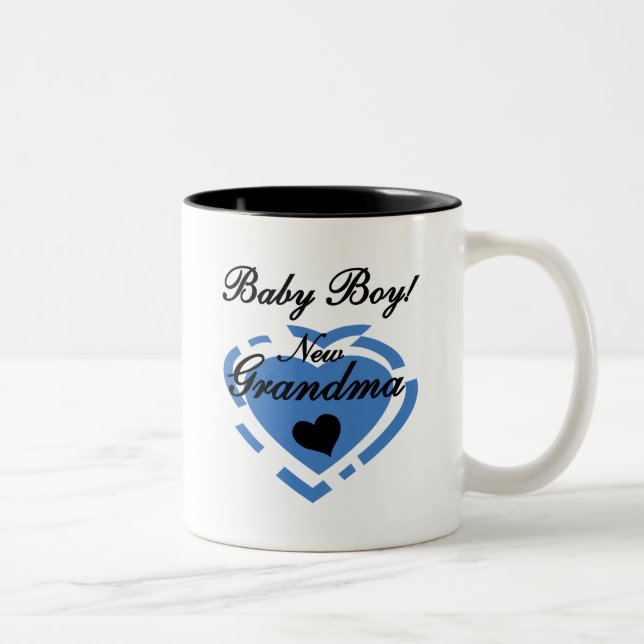 Tasse 2 Couleurs Nouveau Grand-mère Baby Boy Tshirts et cadeaux (Droit)