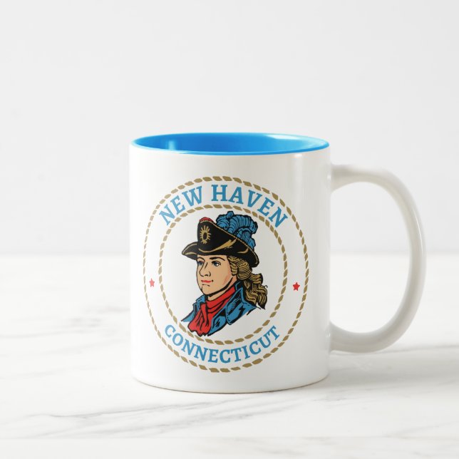 Tasse 2 Couleurs Nouveau Haven Connecticut Colonial (Droit)