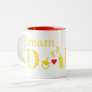 Tasse 2 Couleurs Nouveau-Né Jaune Rouge Rêve Papa Texte