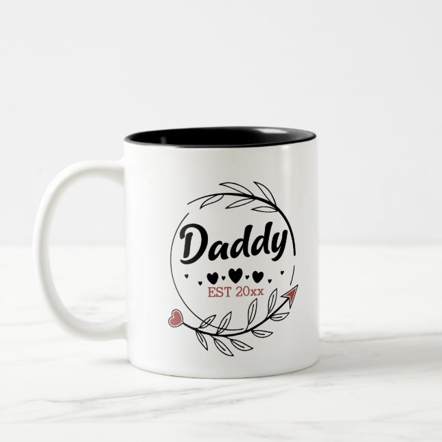Tasse 2 Couleurs Nouveau père parents Personnalisé année établie (Gauche)