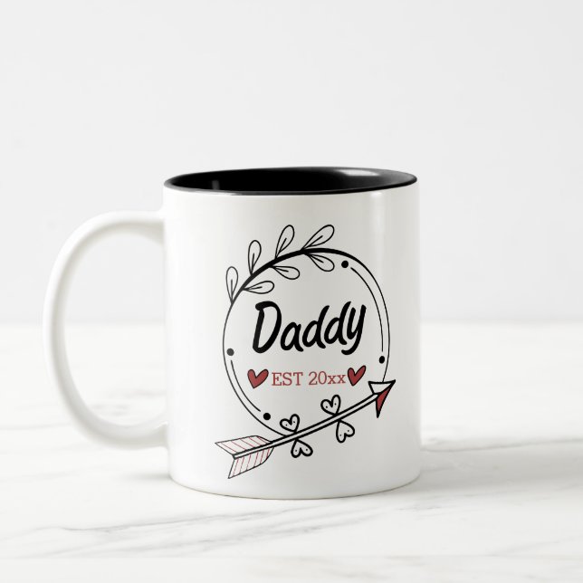 Tasse 2 Couleurs Nouveau père parents Personnalisé année établie (Gauche)