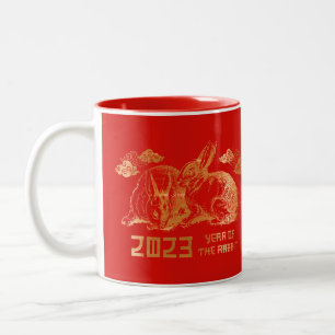 Tasse 2 Couleurs Nouvel An chinois 2023 Lapin Férié