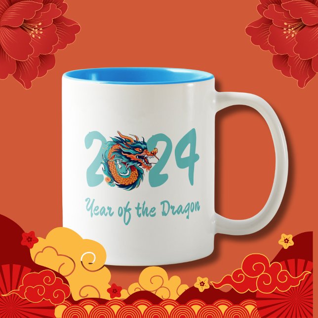 Tasse 2 Couleurs Nouvel An chinois du dragon Cadeau chinois Zodiac (Créateur téléchargé)
