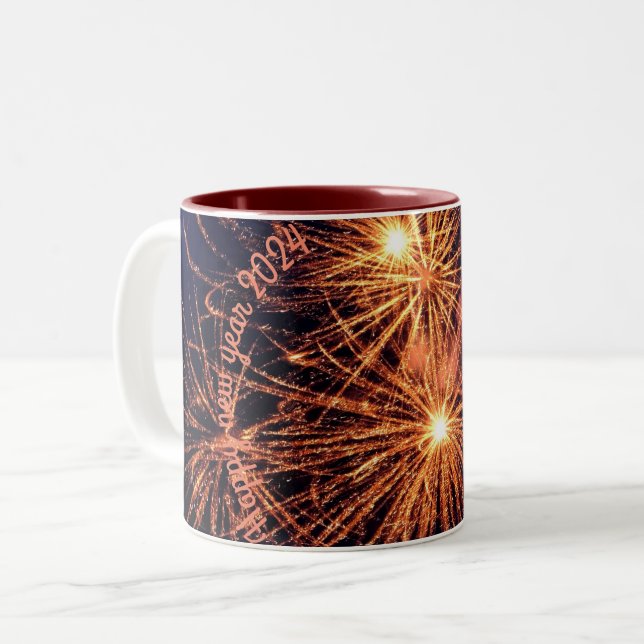 Tasse 2 Couleurs Nouvelle année couleur rose (Devant gauche)