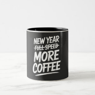 Tasse 2 Couleurs Nouvelle Année Drôle Plus de Café Résolution Sarca
