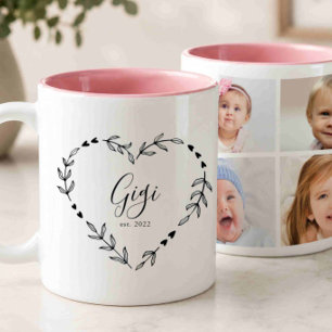 Tasse 2 Couleurs Nouvelle année Gigi. Collage de quatre photos