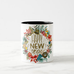 Tasse 2 Couleurs Nouvelle année Wreath